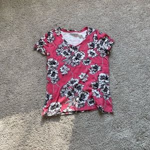 xs, womens, baby tee, tropical, flowers, beachy, pink